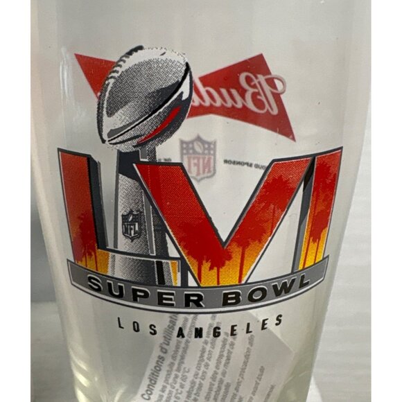 Super Bowl LVI Los Angeles Clear Glass With Original Box Budweiser Football - Picture 4 of 9